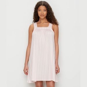 Kate Spade Pastry Pink Striped Modal Chemise Pajama Sleep Dress